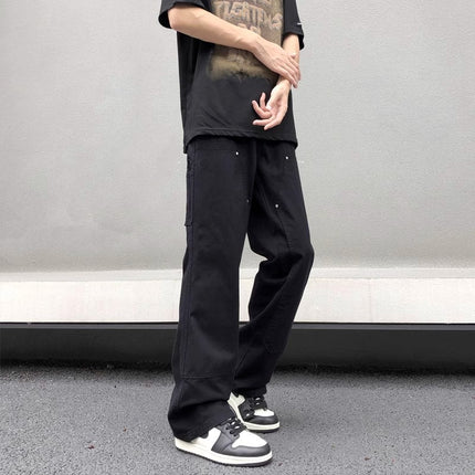 Army Green Logging Crane Pants Men's 2025 Spring American Style High Street Loose Straight Casual Pants cleanfit Pants