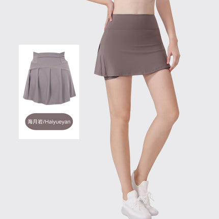 [in Stock] Ld Yoga Spring/Summer Short Skirt Anti-Exposure Fitness High-Waisted Sports Quick-Dry Training Tennis Pleated Skirt
