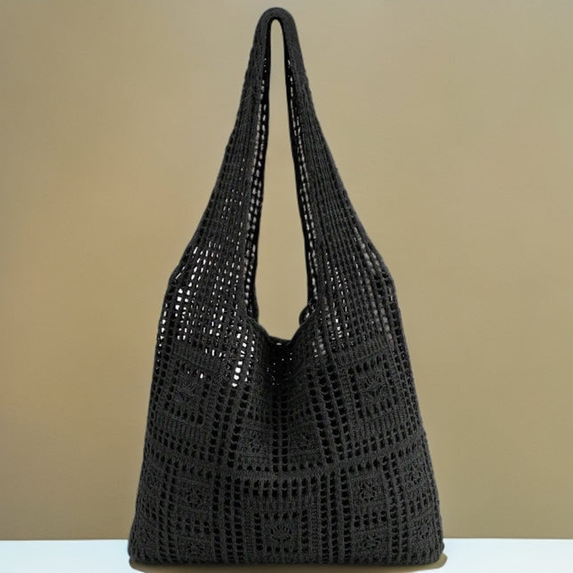Trendy Goods on Instagram: Knitted Bags, Hand-Woven Bags, Shoulder Bags, Large-Capacity Tote Bags, Hollow-Out Versatile Bags