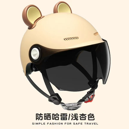 Ad Factory 3C Certified Electric Vehicle Helmet Men's and Women's Couple Helmet All-Season Motorcycle Summer Sun Protection Half Helmet