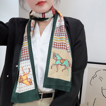 Spring and Summer New Double-layer New Silk Satin Neck Protection Scarf Women's Autumn and Winter Matching Shirt Elegant All-match Scarf