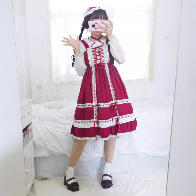 Spot thin baby doll ribbon lace dress dress headdress recruit a generation of hair
