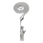 Silver Statue of Liberty + 3mm24inch Cuban chain