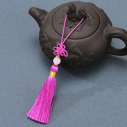 Tassel Spike Chinese Knot Mini Pendant Nylon Jade Line Vertical Ice Silk Constant DIY Sachet Folding Fan Hanging