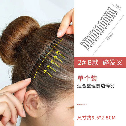 K-Style of Broken Hair Sorting Artifact Hairpin Simple and Non-Harming Hair Invisible Comb Hair Tool Black Bangs Hair Clip Hair Comb
