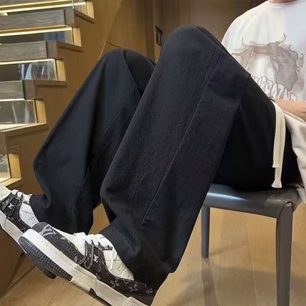 2025 Summer New Loose Casual Pants for Men Korean Style Trendy Versatile Thin Drape Wide-Leg Floor-Length Trousers