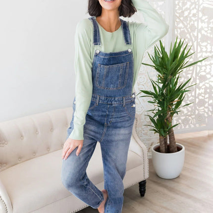 Guangzhou Women's Clothing Supply Tiktok Pop Dropshipping Plus-Size Jeans for Women Non-Stretch Harem Overalls