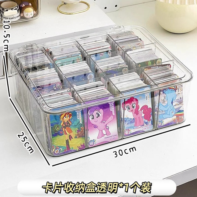 Pony Polly Card Box Large Capacity Children's Small Card Pack Star-chasing Transparent Ultraman Card Storage Box