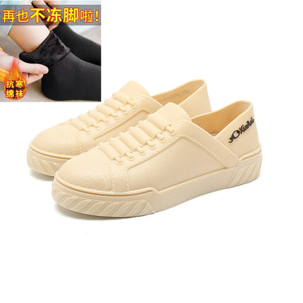 New Fashion Student Rain Shoes Women's Short Rain Boots Non-slip Wear-resistant Low-top Waterproof Shoes Shallow Mouth Lightweight Rubber Shoes for Women