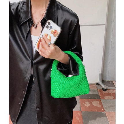 High Texture Handmade Woven Bag Women's Portable Lunch Box Bag 2022 New Niche Design Underarm Bag Shoulder Crossbody Bag