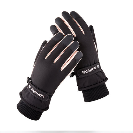 New winter gloves outdoor riding mountaineering plus velvet padded non-slip touch screen gloves wholesale men's and women's ski gloves