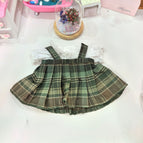 25cm barcelona bear clothes / Green plaid jk skirt