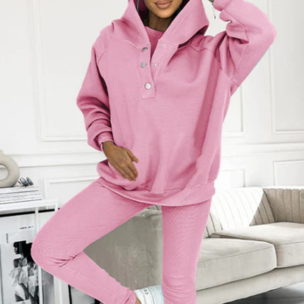 Amazon Hot Products Women's Sports Casual Hooded Sweater Thickened Thread Slim Vest Pants Three-Piece Set