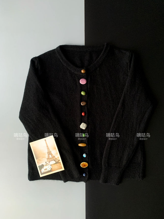 Original design each piece is different knitted vest chic niche antique beaded sleeveless hair clip