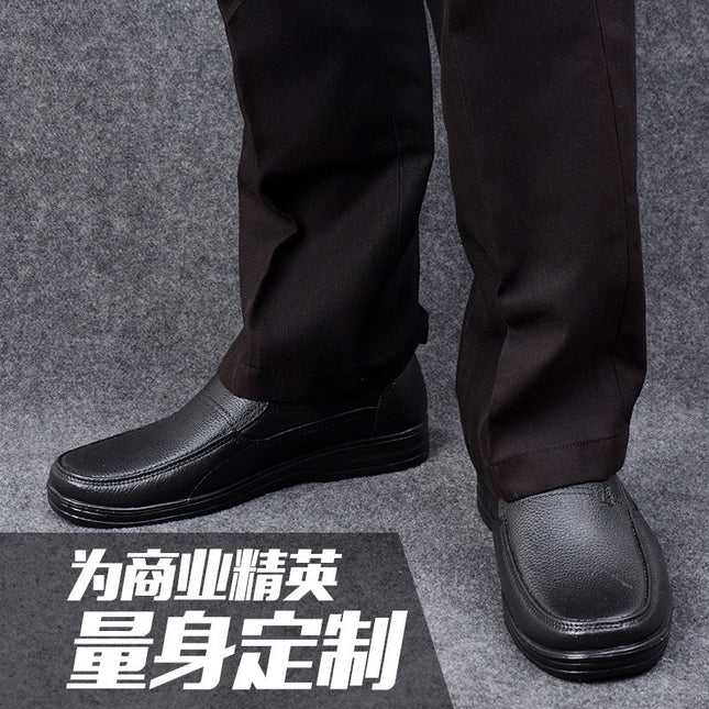 Imitation Leather Rain Boots [Property Waterproof Security Work Shoes] Low-Cut Spring & Fall Shoes Shallow Mouth Slip-On Water Shoes   Pvc Rubber Shoes
