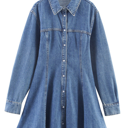 Kaopu Za 2025 New Summer Style European and American Fashion Elegant Waist-Slimming Denim Mini Dress