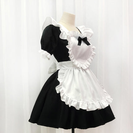 Japanese Black Classic Maid Outfit Alice Soft Girl Lolita Maid Dress Cafe Dress