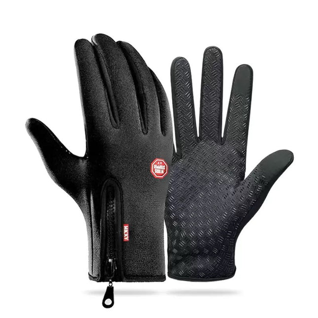 Riding Gloves for Men and Women Touchscreen fleece-lined Thickened Warm Autumn and Winter Electric Vehicle Waterproof Windproof Anti-slip Cold-proof