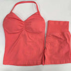 [4380+short] coral pink suit / XS