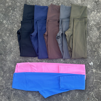 Wholesale High Quality Double-Sided Brushed Women's High-Waisted Yoga Nine-Point Pants Fitness Leggings Yoga Legging