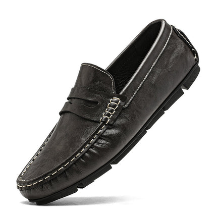 Live Broadcast Explosions Doug Shoes Men's Genuine Leather Cowhide Cross-border High-end Slip-on Foot Driving Shoes Leather Shoes Lazy Shoes for Men