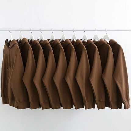 460g Spring and Autumn Earth Color Chocolate Sweatshirt Brown Retro Hooded Sweatshirt
