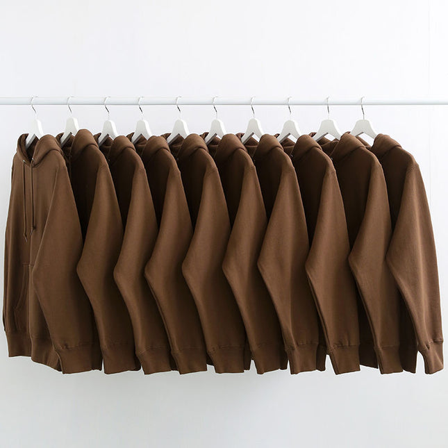 460g Spring and Autumn Earth Color Chocolate Sweatshirt Brown Retro Hooded Sweatshirt