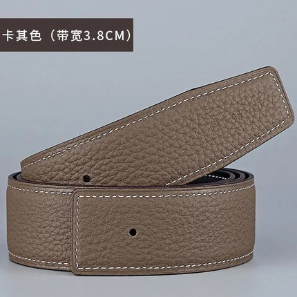 Guangzhou belt manufacturers spot wholesale headless layer cowhide smooth buckle leather pure cowhide pants belt does not take the lead