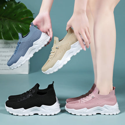 Shoes for Women, Versatile Summer Mesh Breathable Casual Shoes, Cross-Border Large Size Women's Single Shoes, Thick-Soled Comfortable Sports Shoes