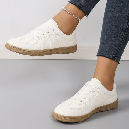 Women's White Sneakers for Foreign Trade, 2025 Autumn New Low-Top German Training Shoes, Versatile Casual Sports Shoes, Flat Lightweight Sneakers