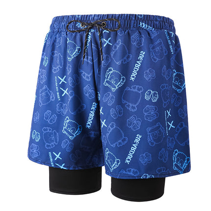 Anti-Embarrassment Men's Swimming Trunks Set Sun Protection Boys Swimming Equipment Swimming Trunks Loose Large Size Beach Trunks Swimming Trunks