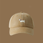 [khaki] embroidered dog baseball cap / Adjustable