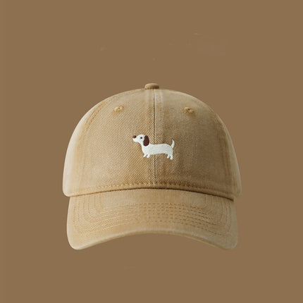 Spring and summer new dachshund embroidered baseball cap high quality all-match simple face duckling tongue hat for men and women wholesale