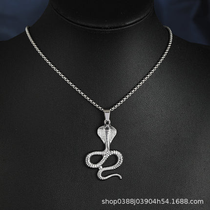 Cross-Border Jewelry New Model Cobra Necklace Punk Metal Animal 2026 New Year of the Snake Zodiac Pendant Necklace