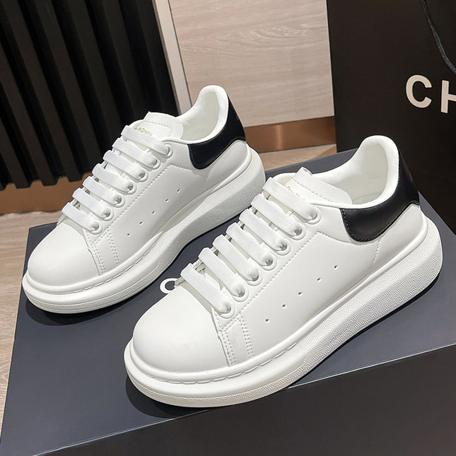 Men's Leather Shoes, Sneakers, Men's Versatile Men's Trendy Breathable Flat Shoes, White Shoes, Casual Autumn Trendy Shoes
