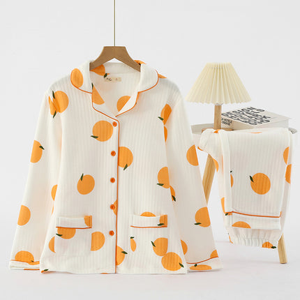 Factory high quality Autumn and Winter Air Cotton Pajamas Women's Warm Three-Layer Quilted Long-Sleeved Outwear suit