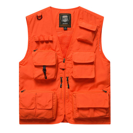Four Seasons Photography Tooling Multi-Pocket Quick-Dry Vest Safety Waistcoat Logo Printing Men's and Women's Wear