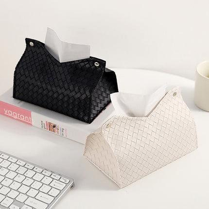 Light Luxury Woven Tissue Box Home Creative Living Room Storage Car Simple Solid Color Paper Box Napkin Paper Box