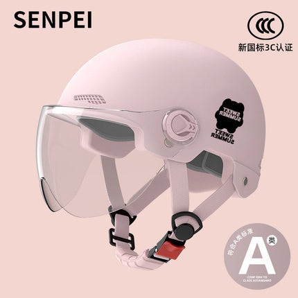 Factory 3C certification battery electric car helmet men's and women's four seasons universal helmet summer sunscreen breathable half helmet