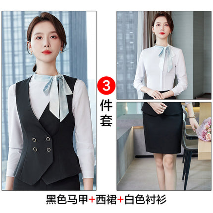 Suit Vest Women's suit High-end Sense Short Slim-fit Professional Hotel Bank Dress Overalls Vest