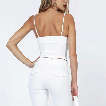 2026 Amazon New Cross-Border Hot-Selling Women's Clothing Sexy Slim-Fitting Tube Top Hot Button-Up Camisole