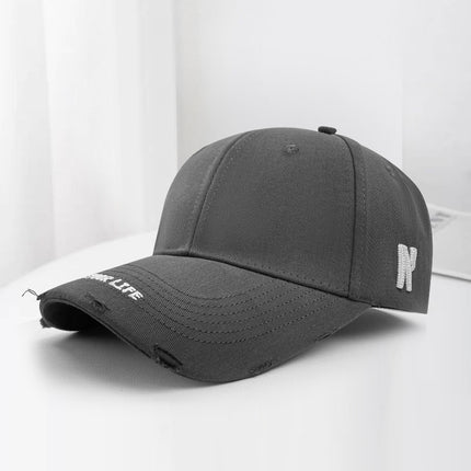 South Korea Simple Embroidered Letter Baseball Cap Women's Spring Korean Style Face Small All-match Sunshade Sunscreen Cap for Men