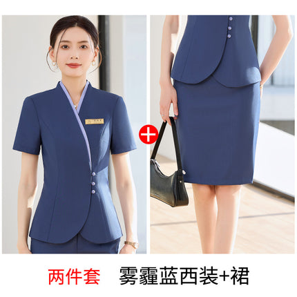 Professional Suit suit Women's Summer Temperament Jewelry Store Tooling Beauty Teachers College Front Desk Work Clothes High-end Health Care Hall