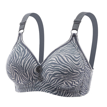 Summer New plus size Non-rimless Thin Mold Cup Three-breasted Buckle Underwear Push-up Side-closing Comfortable Breathable Non-magnetic Bra
