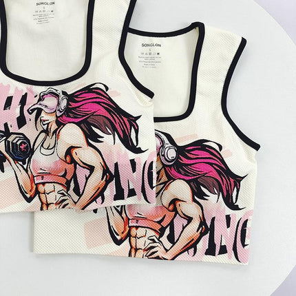 Girl's One-piece Cup Beautiful Back Vest Shockproof High Strength Fitness Golf Yoga Vest Women's Outer Wear