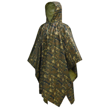 Amazon pvc wholesale outdoor cycling mountaineering poncho camouflage multi-function conjoined raincoat can be used for floor mat