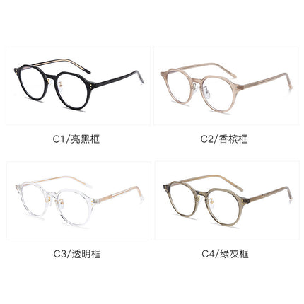 Olive green glasses frame Korean fashion retro polygon TR90 plate flat needle with myopia 2022 anti-blue light