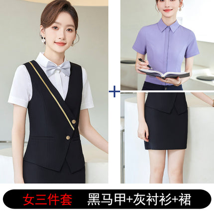 Bar KTV Western restaurant work wear slim vest suit women's new hotel front desk waiter work clothes men