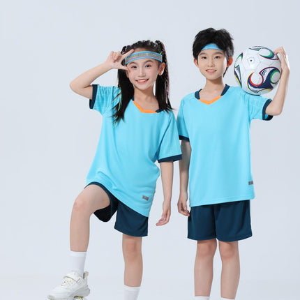 Football Uniform Set with Printed Numbers for Male and Female Students Badminton Training Uniforms Adult Game Team Uniforms Kindergarten Class Uniforms