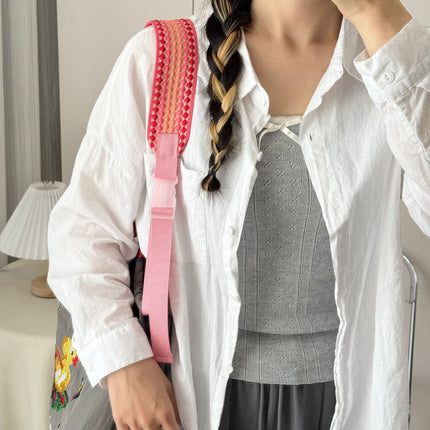 Nylon Colorful Creative Braided Rope Universal Summer Women's Rope Side-Span Double Buckle Twist Rope Homemade Braided Bag Shoulder Strap
